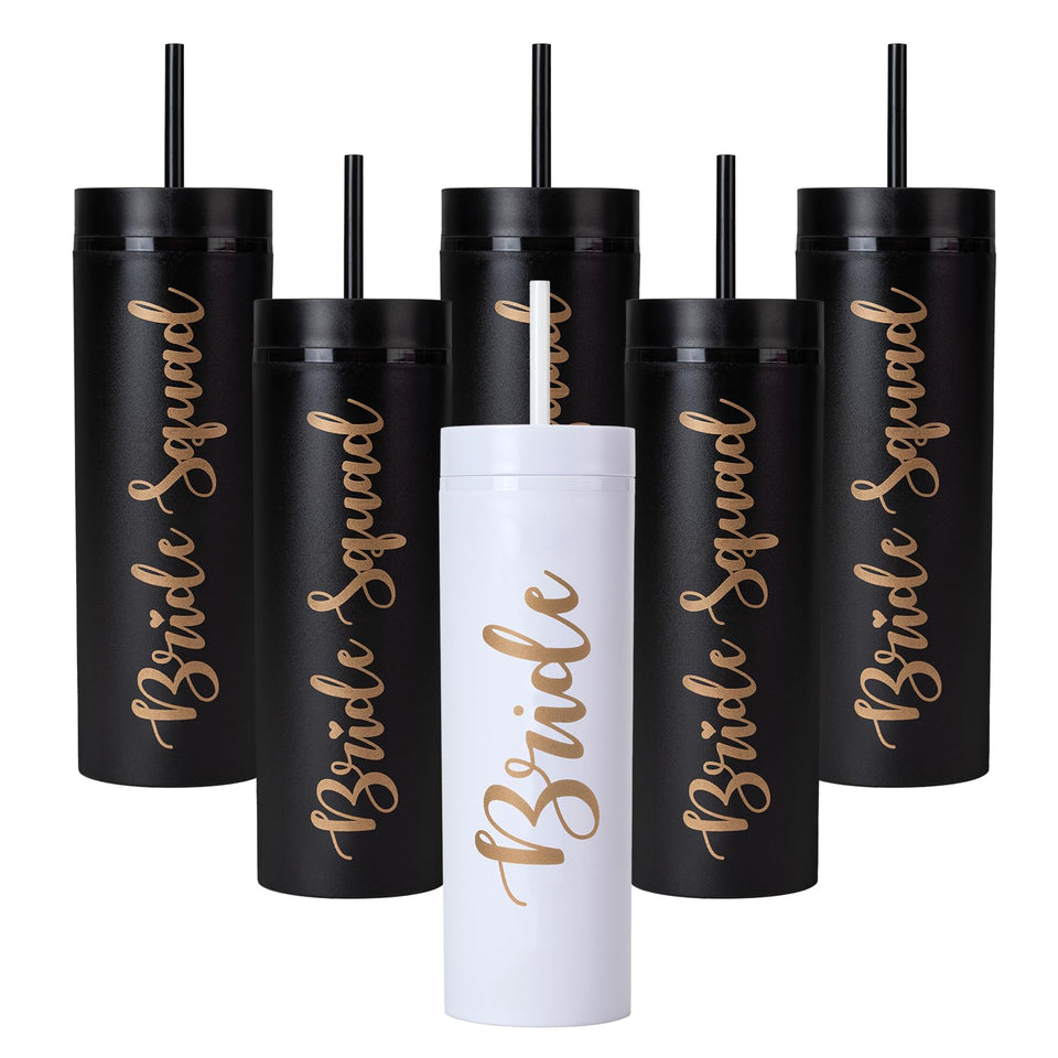 Generic Bride to Be Skinny Tumbler white 16oz with lid for on the go hydration