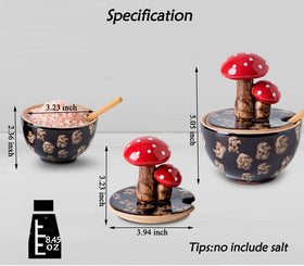 Generic mushroom salt cellar displayed on counter with practical, decorative touch