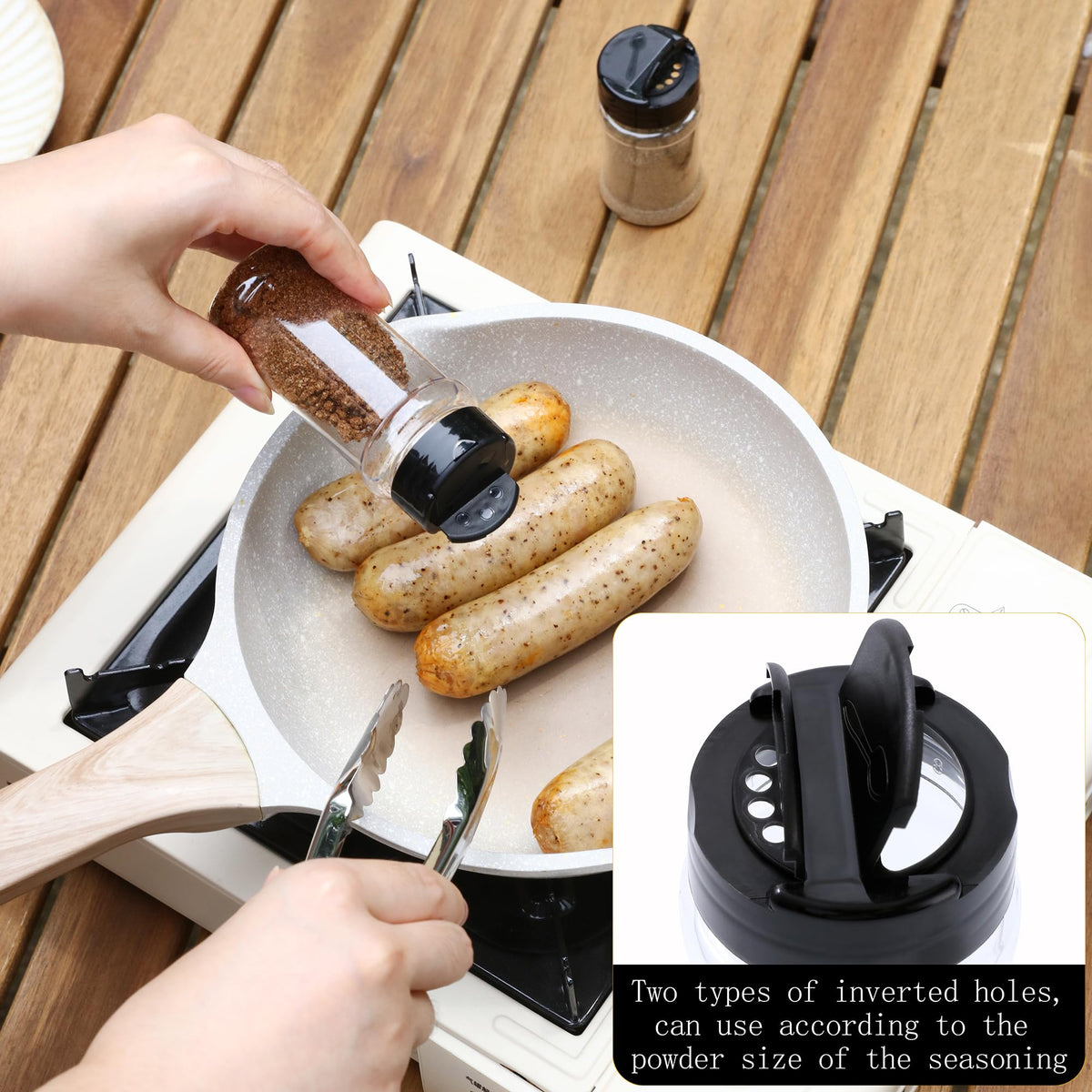 Generic Camping Spice Kit dual-seal lids prevent leaks during outdoor cooking.