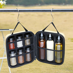 Generic Camping Spice Kit EVA hard-shell case protects bottles in rugged environments.