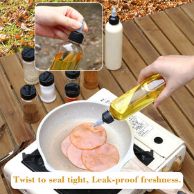 Generic Camping Spice Kit liquid bottles with twist spouts stay sealed while you move.