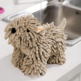 Generic chenille hand towel in a kid-friendly bathroom setup as decor