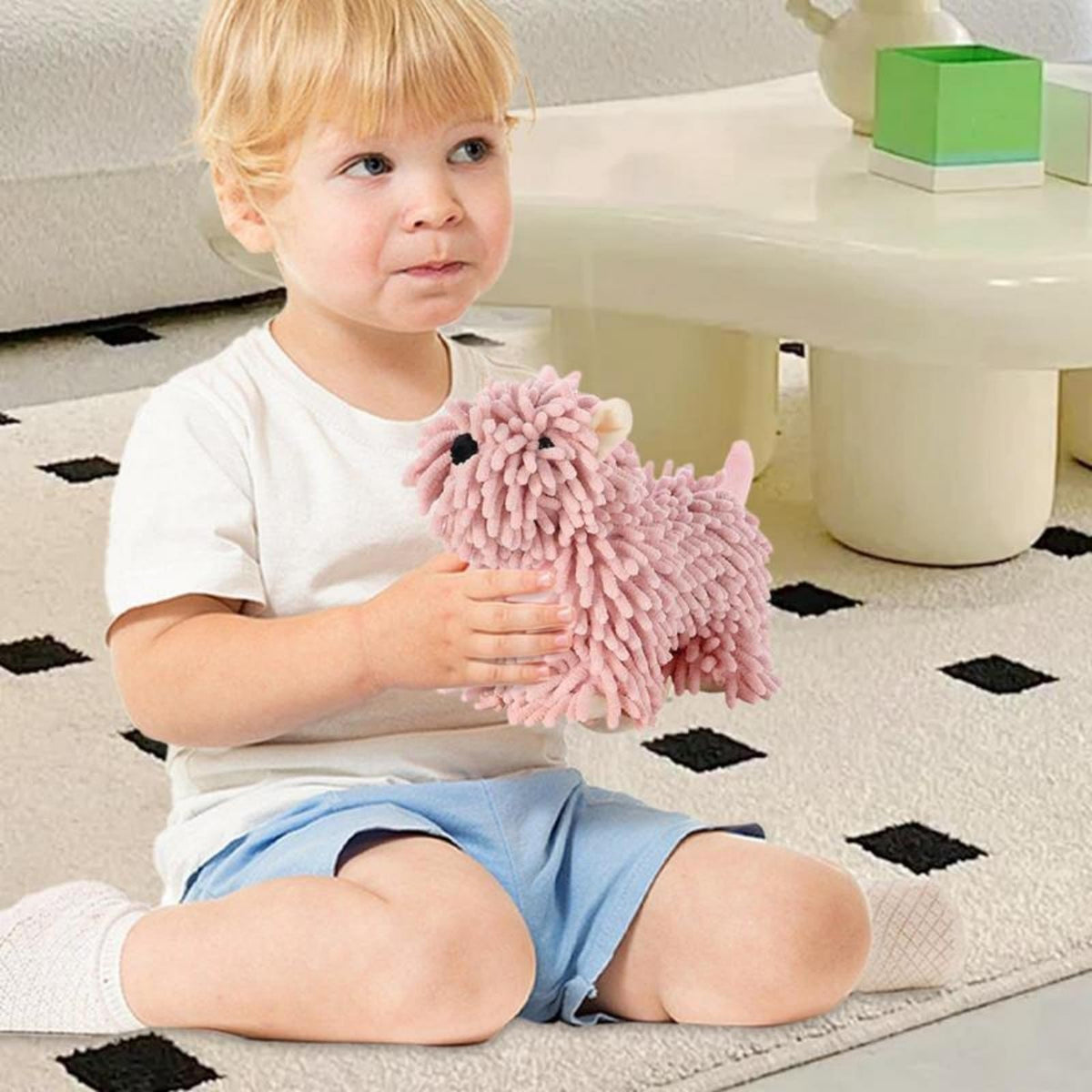 Generic chenille hand towel shown as machine-wash friendly for easy care