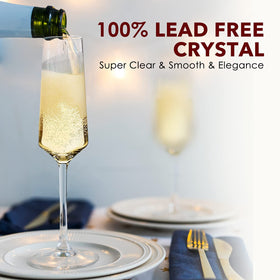 Generic Chouggo Champagne Flutes stem detail showcases artisanal craftsmanship.