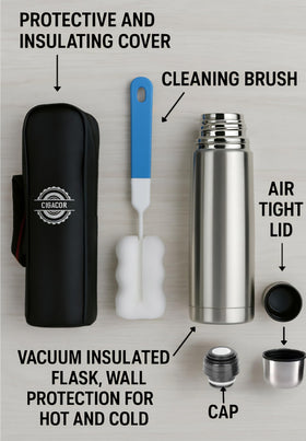 Generic CIGACOR 17oz insulated bottle lid closeup highlighting secure seal and spill protection