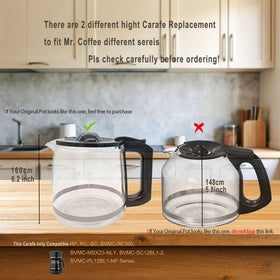 Generic carafe pour spout ensures drip-free pouring during use.