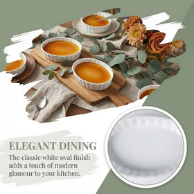 Generic Creme Brulee ramekins on dishwasher-safe glaze for easy cleanup.