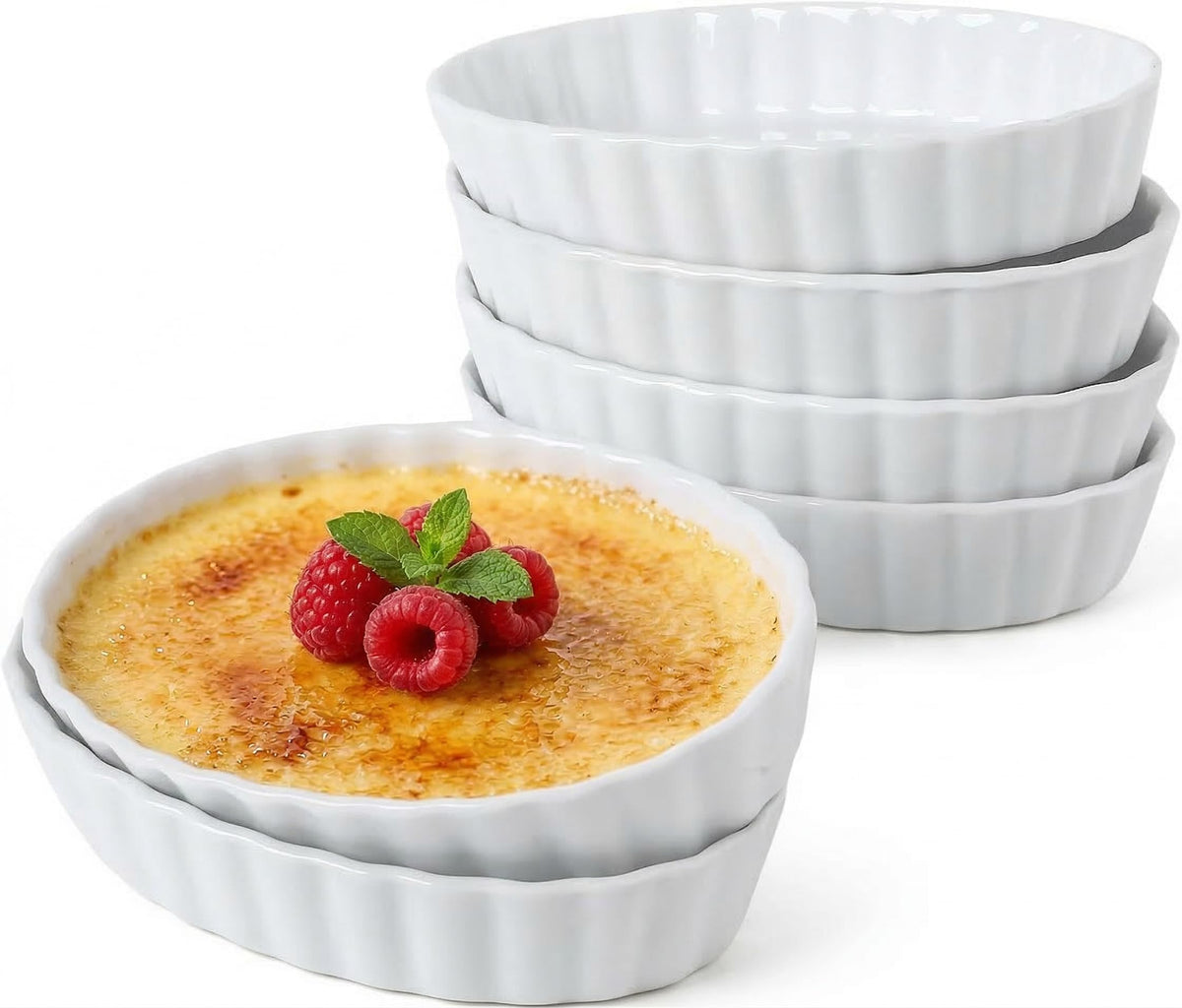 Generic Creme Brulee ramekins offer even baking for individual desserts.