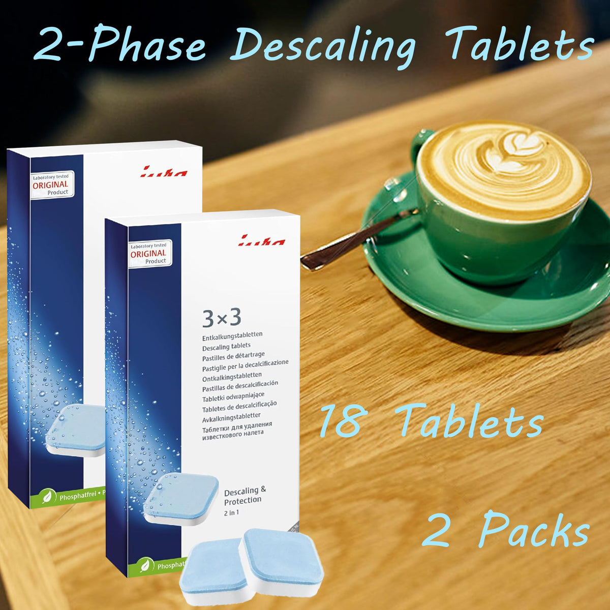 Generic decalcifying tablets removing limescale from a coffee machine