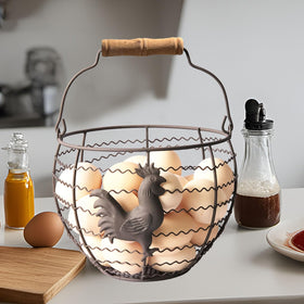 Generic decorative kitchen egg basket doubles as charming home storage