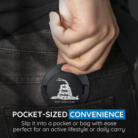 Generic Don't Tread on Me Zyn Metal Can dual-compartment design keeps unused and used pouches neatly separated.