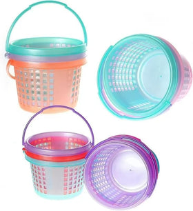 Generic Easter baskets 12pc multi-color with handles for easy egg hunts and classroom activities.