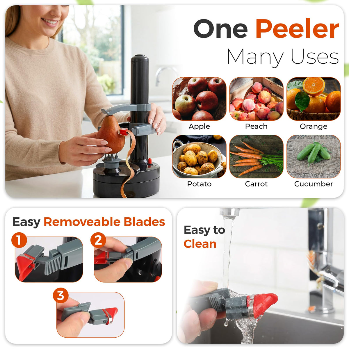 Generic Electric Peeler bonus blades pack supports long-term maintenance.