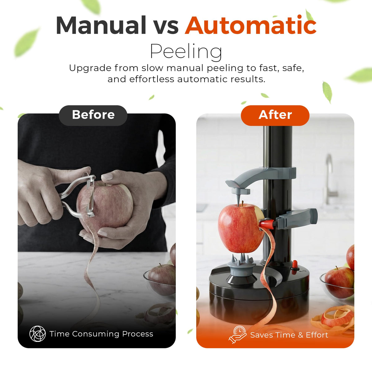 Generic Electric Peeler food holder guides produce for accurate peeling.