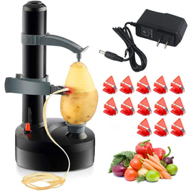 Generic Electric Peeler in action with rotating arm for quick, even peels.