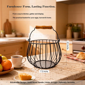 Generic Farmhouse Egg Basket open wire design promotes airflow and freshness
