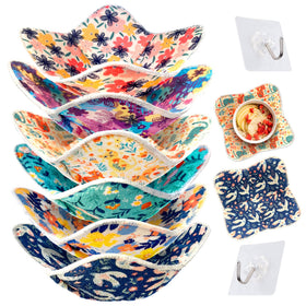 Generic floral microwave bowl cozy set keeps bowls warm during meals.