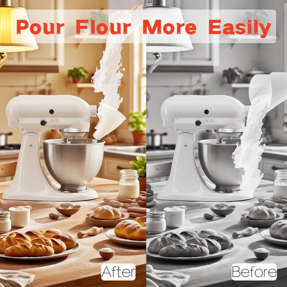 Generic flour funnel is BPA-free and dishwasher safe for quick cleanup after baking.