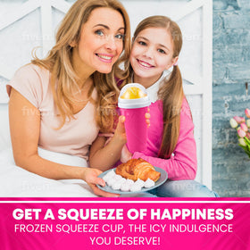 Generic food-grade silicone slushie cups designed for reusable frozen treats.