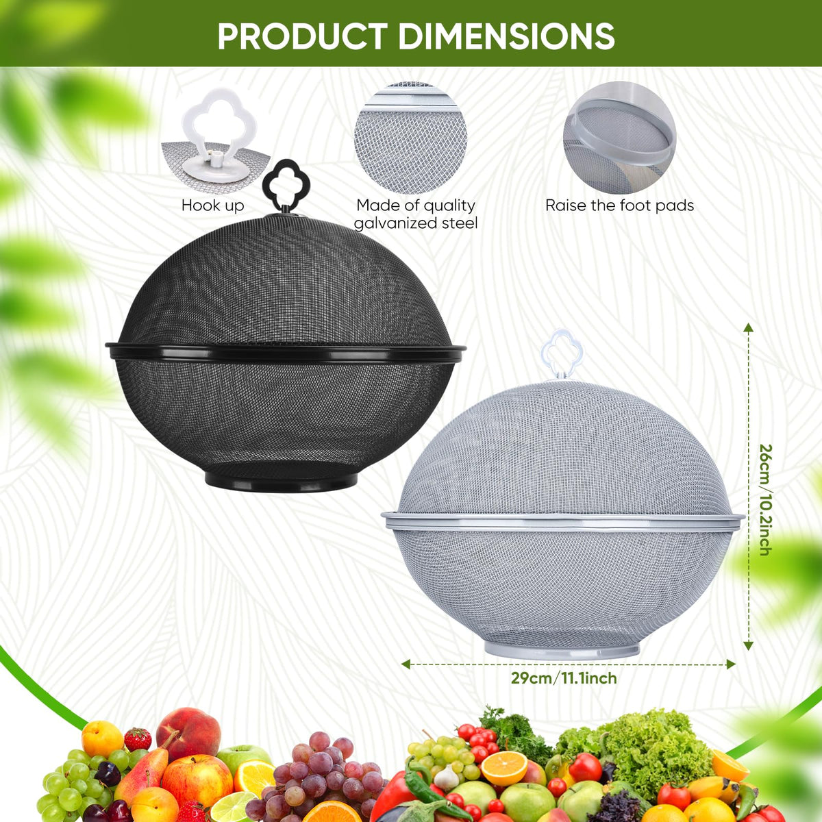 Generic four-leaf handles on the basket enable easy transport.