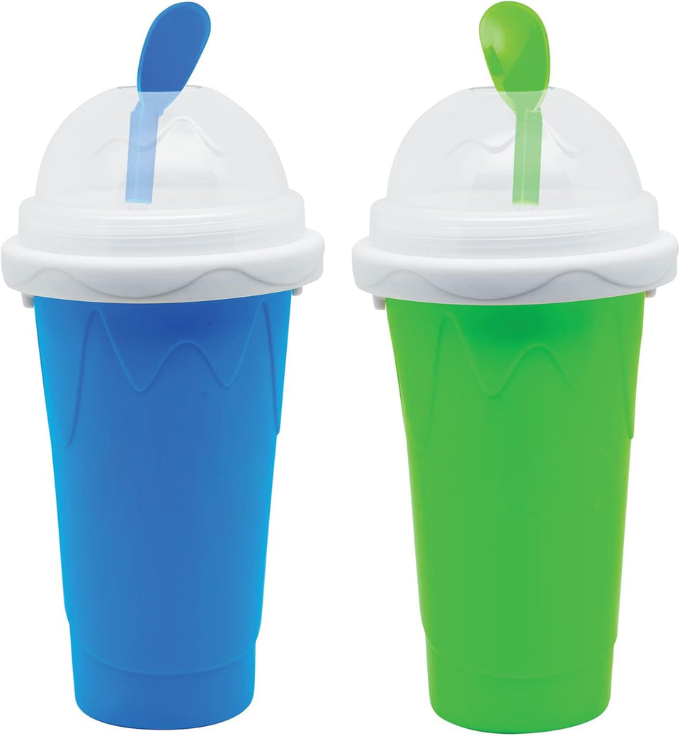 Generic Frozen Magic Slushy Cup blue lid ready for quick frozen treats.