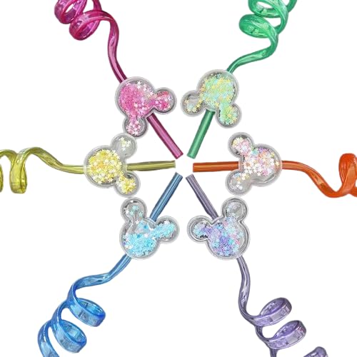 Generic glitter mouse-ear straw in bright colors for kid-friendly party decor.