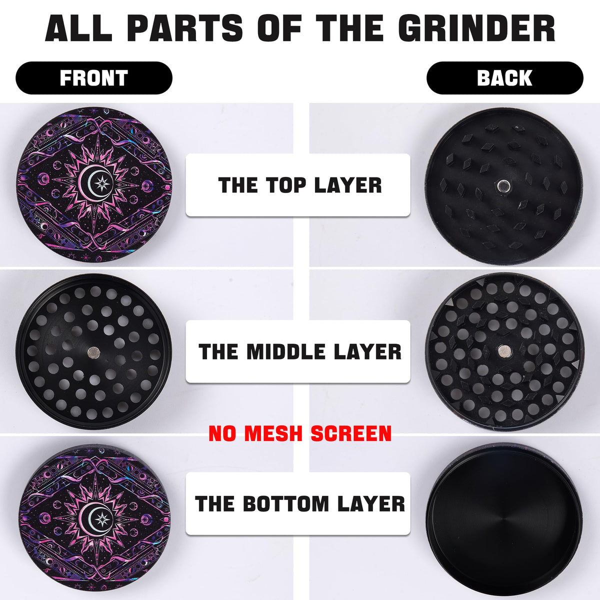 Generic Manual Grinder teeth close-up, diamond-sharp for precise grinding.