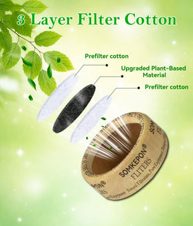 Heat-diffusion activated carbon filter for MouthPeace smooths intake.