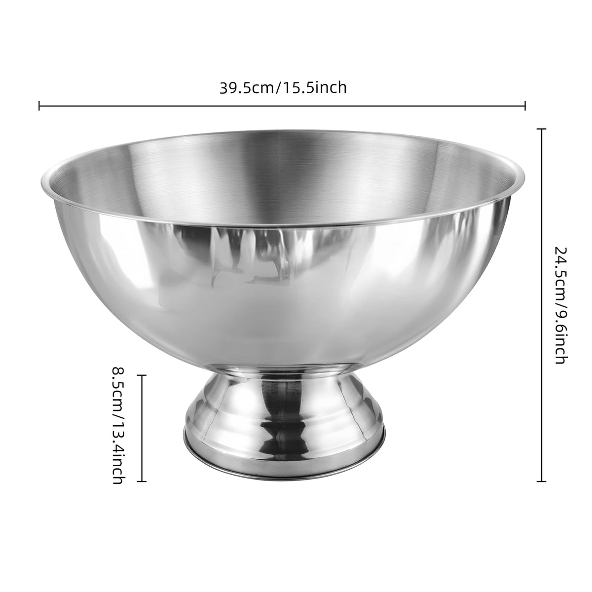 Generic 12L ice bucket showing 15.7-inch diameter for versatile capacity.