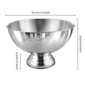 Generic 12L ice bucket showing 15.7-inch diameter for versatile capacity.