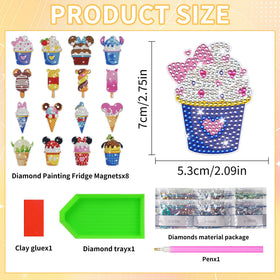 Generic ice cream theme diamond magnet adds color to metal surfaces