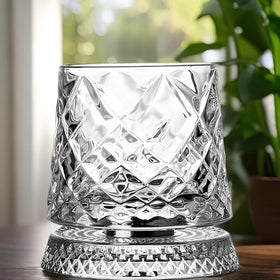 Generic illuminated stress-relief base creates calming ambient light during sipping.