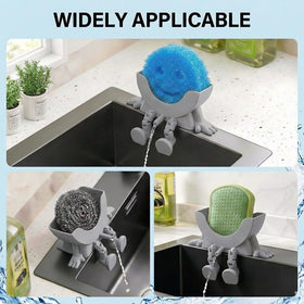 Generic 3D-printed kitchen organizer adds cheer, keeps sponge dry.