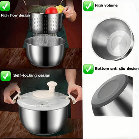 Generic lettuce spinner showing rotation and water removal