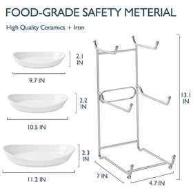 Generic LUFILU three-tier fruit bowl stand side view showing stacked bowls.