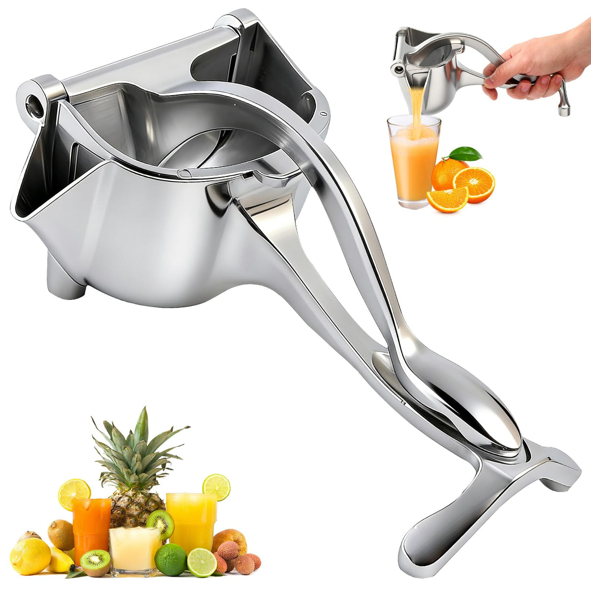 Generic Manual Juicer with aluminum construction for durable, rust-resistant juice extraction.