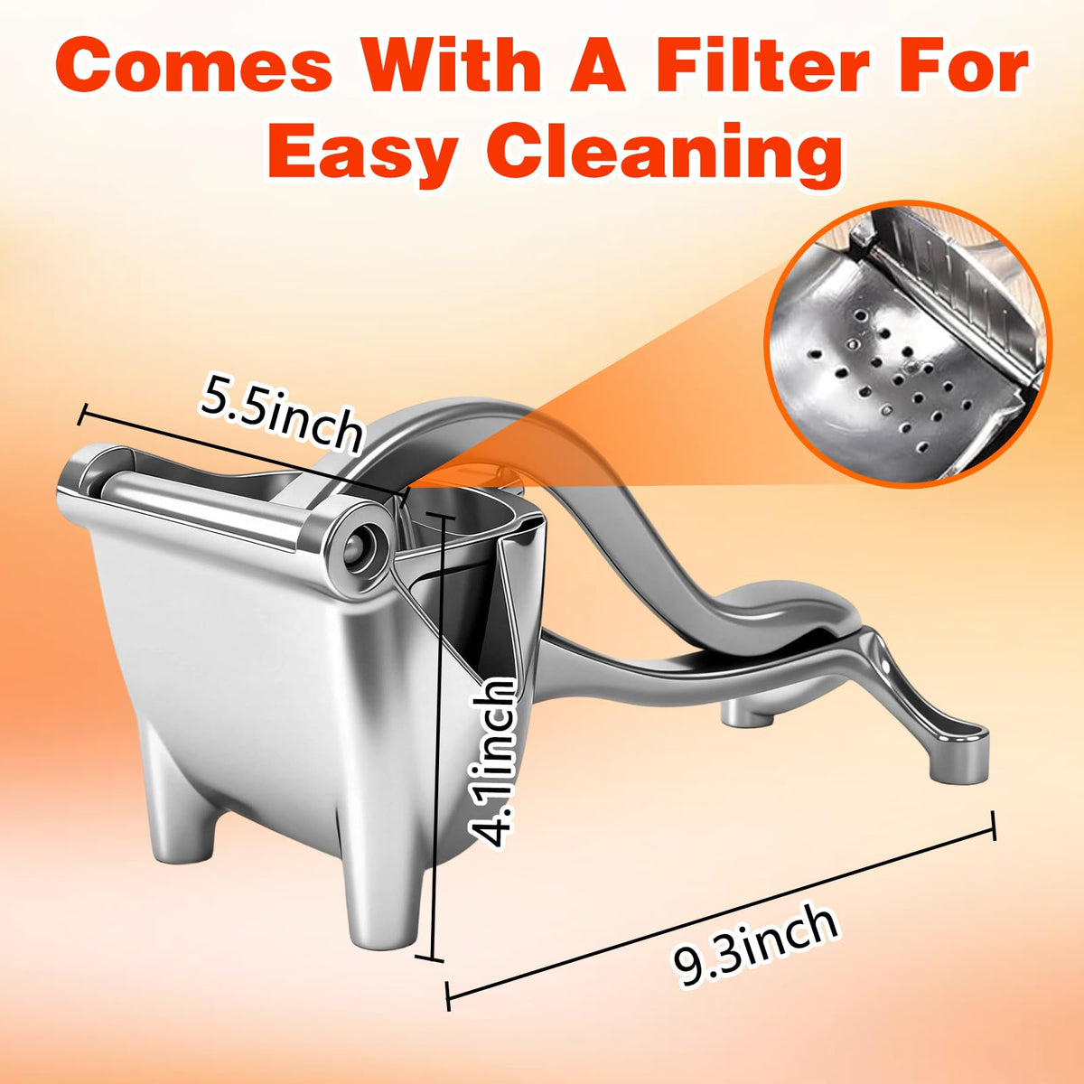 Generic Manual Juicer in a silver finish for everyday reliability.