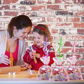 Generic mermaid party straws for beverages demonstrate reusable party fun.