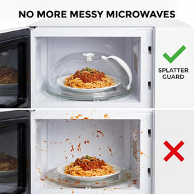 Generic microwave splatter cover with adjustable steam vent for even heating.
