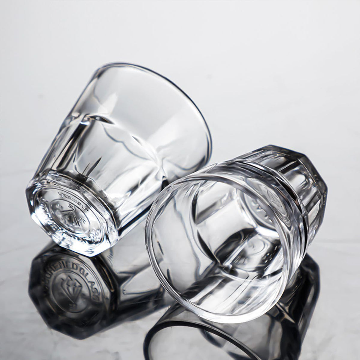 Generic multiuse glass ideal for whiskey, cocktails, or espresso at parties.