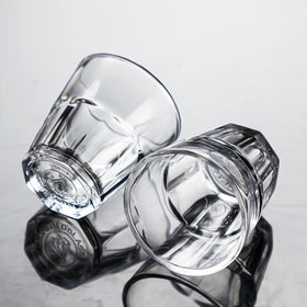 Generic multiuse glass ideal for whiskey, cocktails, or espresso at parties.
