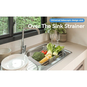 Generic over-the-sink installation creates extra drying area without clutter.