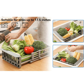 Generic over-the-sink drying rack maximizes counter space in small kitchens.