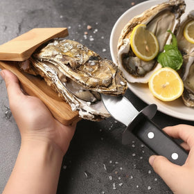 Generic Oyster Shucker 3-piece set displayed on kitchen counter for convenient use.