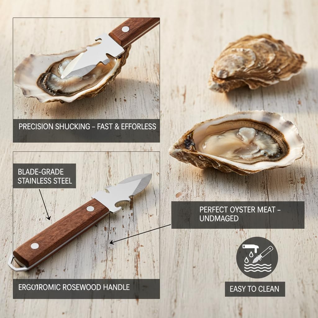 Generic Oyster Shucker Level 5 gloves protect hands during shelling.