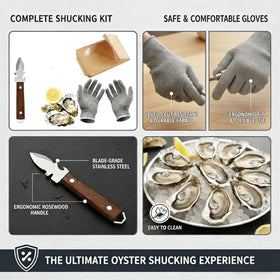 Generic Oyster Shucker set ideal for outdoor barbecues and beach parties.