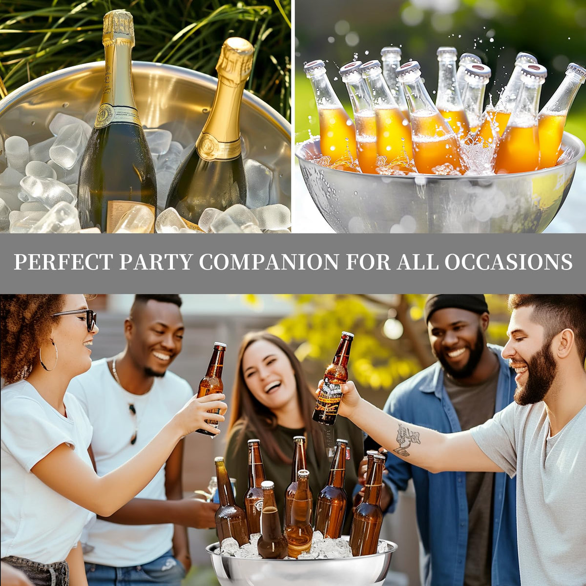 Generic party scene with guests using the ice bucket.