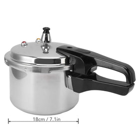 Generic pressure cooker demonstrates efficient steam release for steady cooking.