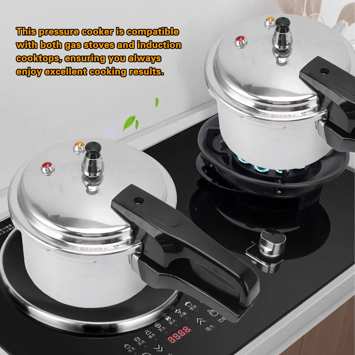 Generic pressure pot featuring a steam release valve for controlled cooking and texture.