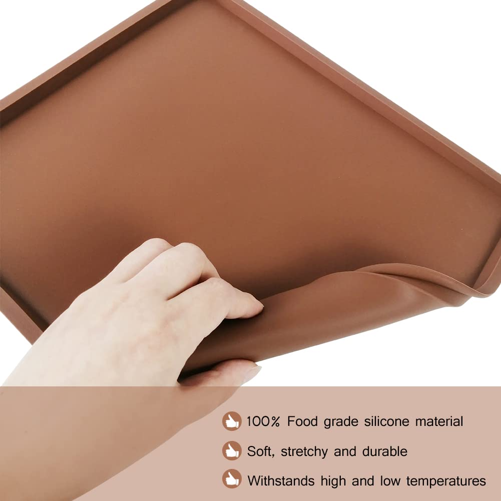 Generic raised-edge silicone mats contain liquids during dehydration.